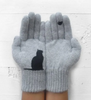 (Buy 1 Get 1) Autumn Winter Women Fashion Casual Cat Bird Printed Wool Knitted Warm Gloves