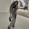 Women Casual Retro Loose Hollow Drawstring Straight-Leg Sweatpants