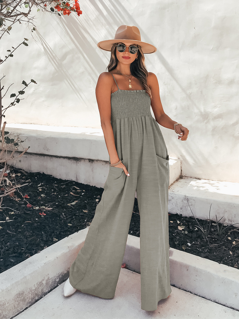 Women Sling Loose Casual Wide Leg Jumpsuit-1