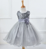 Kids Toddler Big Girls Summer Fashion Party Cute Sweet Solid Color Sequins Floral Pleated Sleeveless Mesh Party Tutu Dress