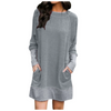 Women Fashion Casual Raglan Long Sleeve Dress