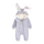 Kids Baby Boys Girls Autumn Winter Casual Cute Solid Color Rabbit Ears Fleeces Long Sleeve Hooded Bodysuit