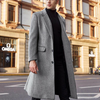 Men Fashion Solid Color Button Design Coat