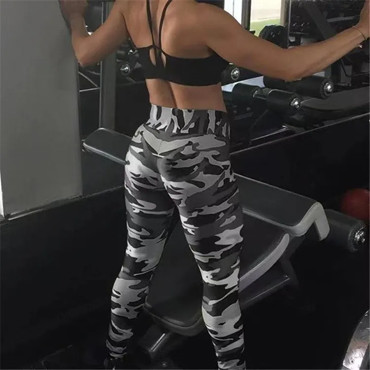 Women Fashion Camouflage High Waist Stretch Sports Yoga Pants