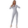 Women Athleisure Solid Color Stand Collar Zipper Long Sleeve Slim Fit Sports Jumpsuit
