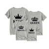 Fashion Loose Crown Letter Print Round Neck Short Sleeve Parent-Child T-Shirt