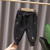 Kids Cute Cartoon Rainbow Ice Cream Pattern Thickening Plush Warm Sweatpants