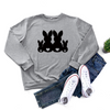 Easter Fashion Women's Long Sleeve Rabbit Print Round Neck Sweatshirt