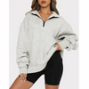 Women Autumn Winter Casual Half-Zipper Pullovers Long Sleeve Sweatshirts