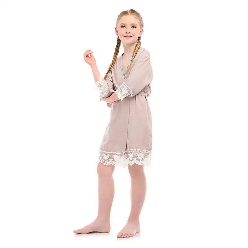 Children Solid Color Simple Loose Night-Robe