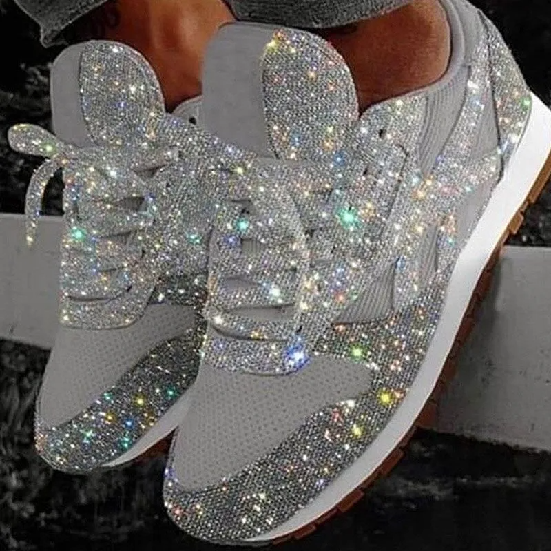 Sequin Lace-Up Sneaker Shoes