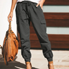 Women Casual Solid Color Pocket Cargo Pants