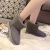 Women Fashion Solid Color Fleece-Lined Warm Knitted Snow Boots