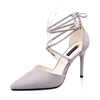 Women Fashion Sexy Suede Pointed Toe Cross Strap Bow Stiletto Pumps