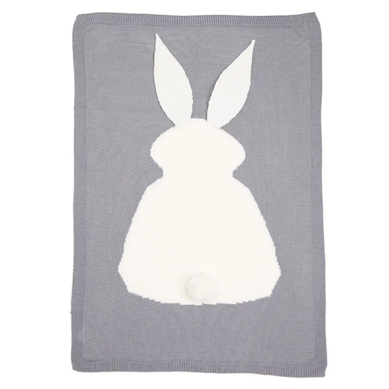 Kids Cute Rabbit Pattern Knitting Blanket