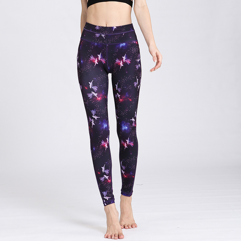 Women Casual High Waist Floral Printed Yoga Leggings