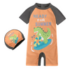 Children Kids Baby Fashion Girls Boys Short Sleeve Cartoon Print Swimsuit