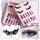 Women Multi Layer Thick Messy False Eyelashes Halloween Skull False Nail Set