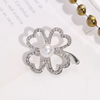 (Buy 1 Get 2) Women Fashion Rhinestone Hollow Imitation Pearl Four-Leaf Clover Metal Brooches