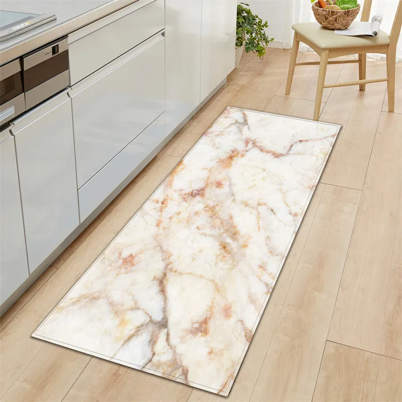 Fashion Marble Pattern Non-Slip Absorbent Wear-Resistant Carpet