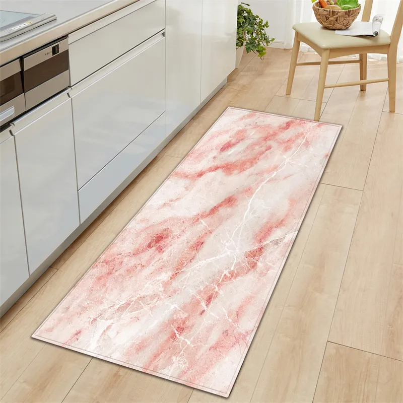 Fashion Marble Pattern Non-Slip Absorbent Wear-Resistant Carpet