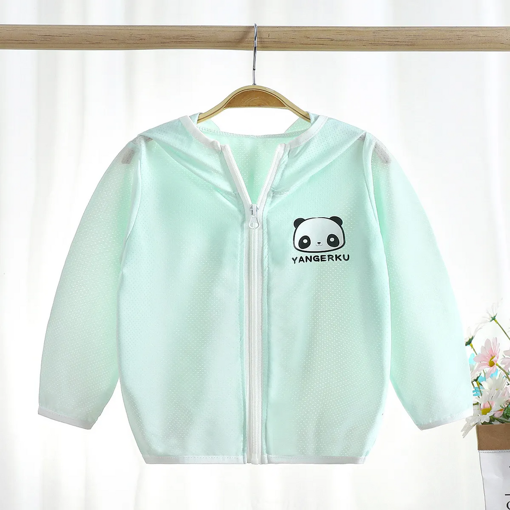 Kids Cute Cartoon Bear Pattern Long Sleeve Zipper Breathable Coat