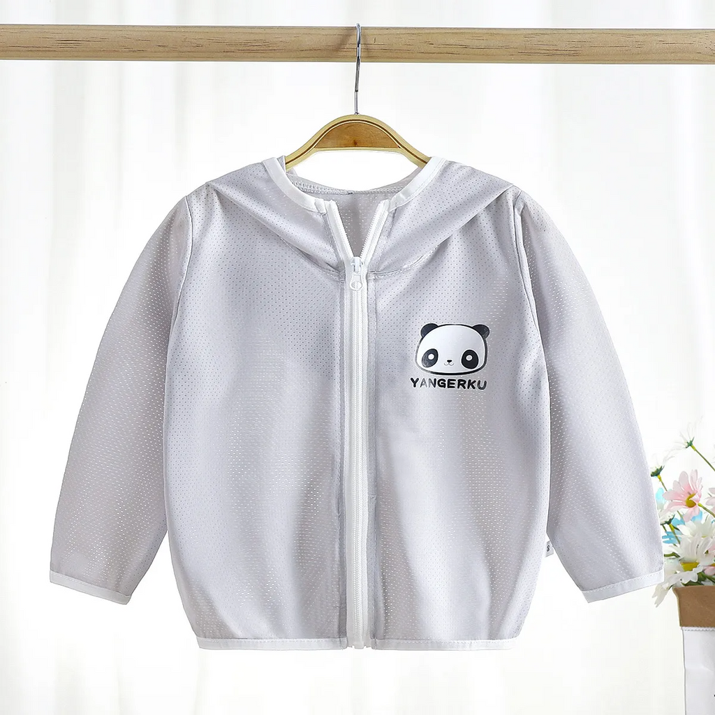 Kids Cute Cartoon Bear Pattern Long Sleeve Zipper Breathable Coat