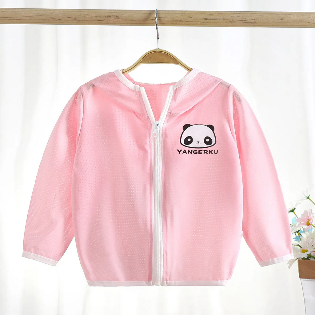 Kids Cute Cartoon Bear Pattern Long Sleeve Zipper Breathable Coat