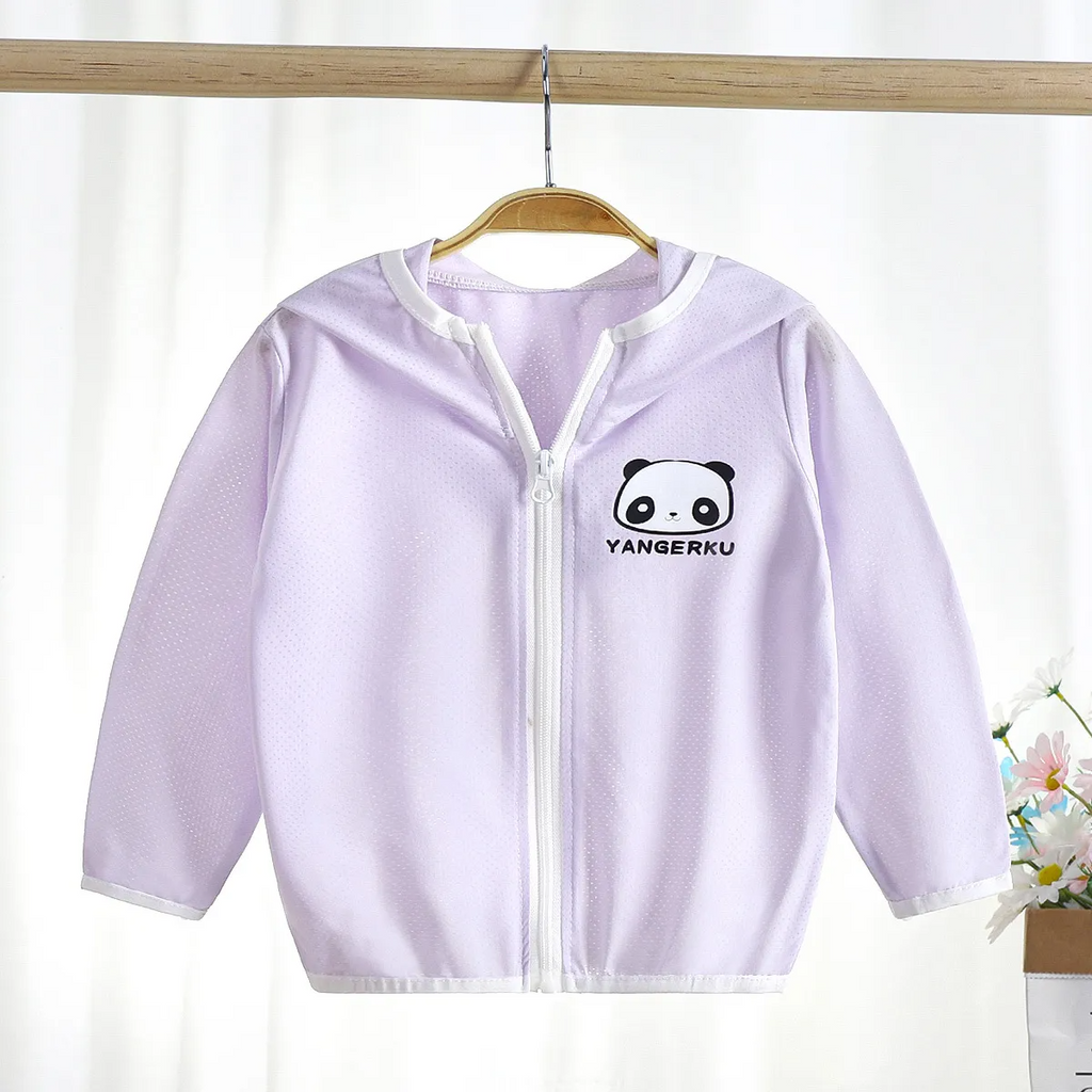 Kids Cute Cartoon Bear Pattern Long Sleeve Zipper Breathable Coat