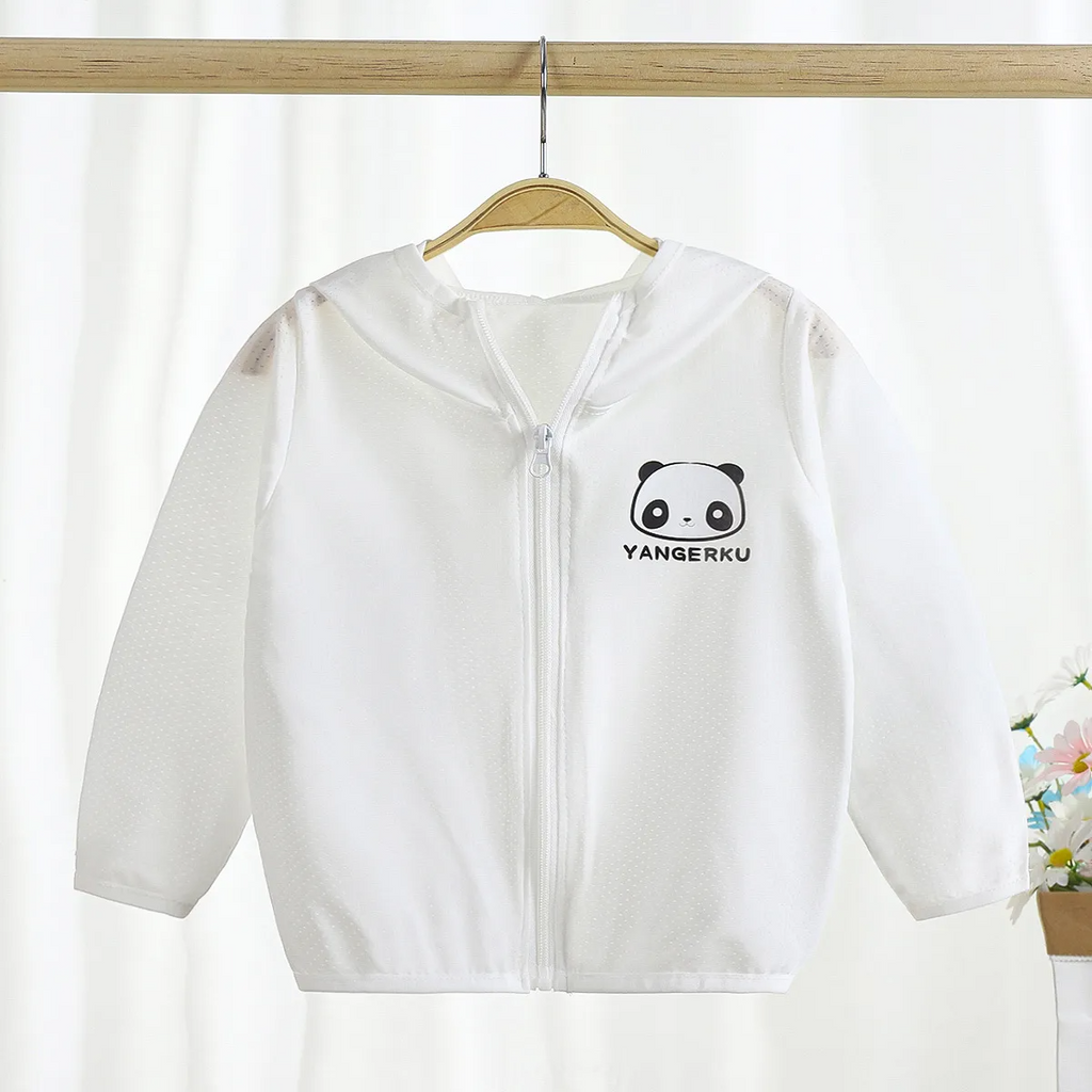 Kids Cute Cartoon Bear Pattern Long Sleeve Zipper Breathable Coat