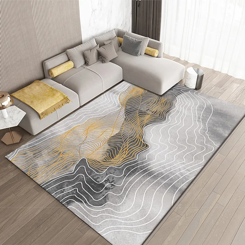 Living Room Ink Abstract Carpet Office Marbling Floor Mat