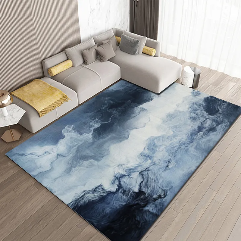 Living Room Ink Abstract Carpet Office Marbling Floor Mat