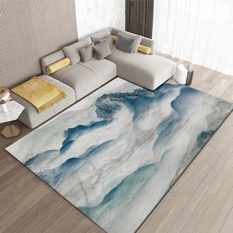 Living Room Ink Abstract Carpet Office Marbling Floor Mat