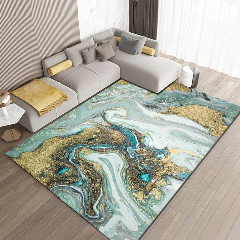 Living Room Ink Abstract Carpet Office Marbling Floor Mat