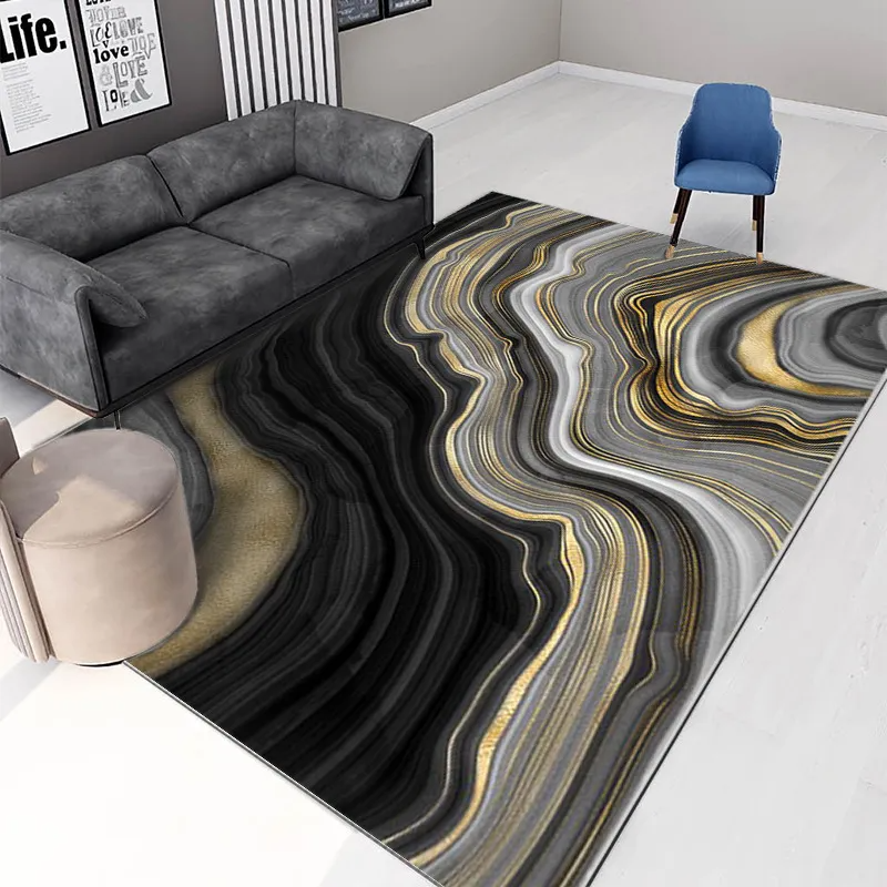 Abstract Ink Smudged Line Carpet Living Room Floor Decoration Mat