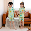 Children Kids Baby Fashion Girls Boys Basic Casual Short Sleeve Cartoon Print Top And Shorts 2pcs Set