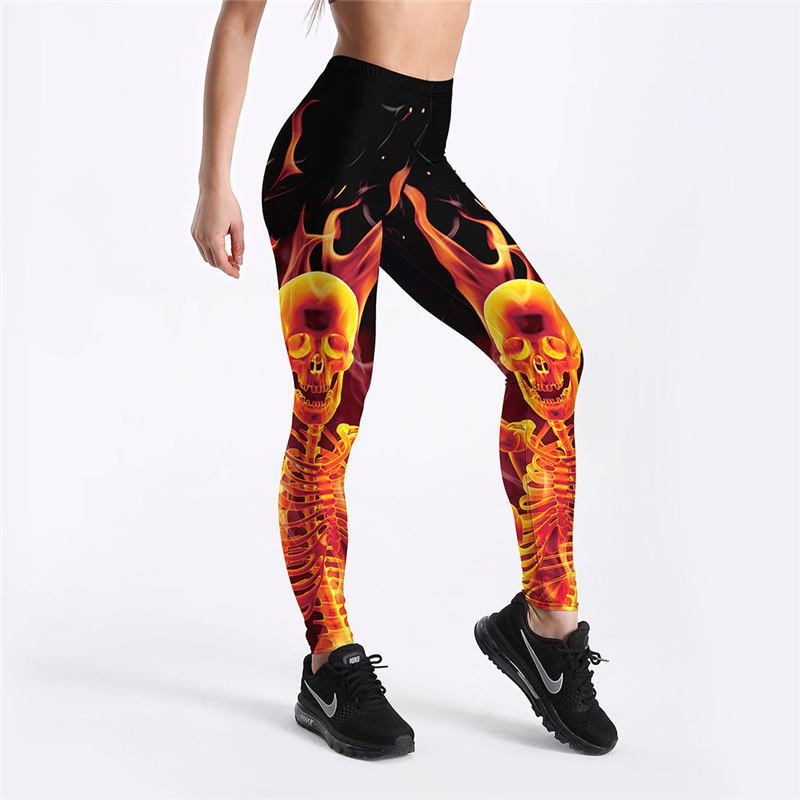 Women Halloween Fashion Cartoon Print Breathable Leggings