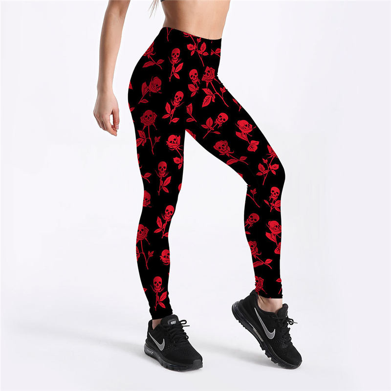 Women Halloween Fashion Cartoon Print Breathable Leggings