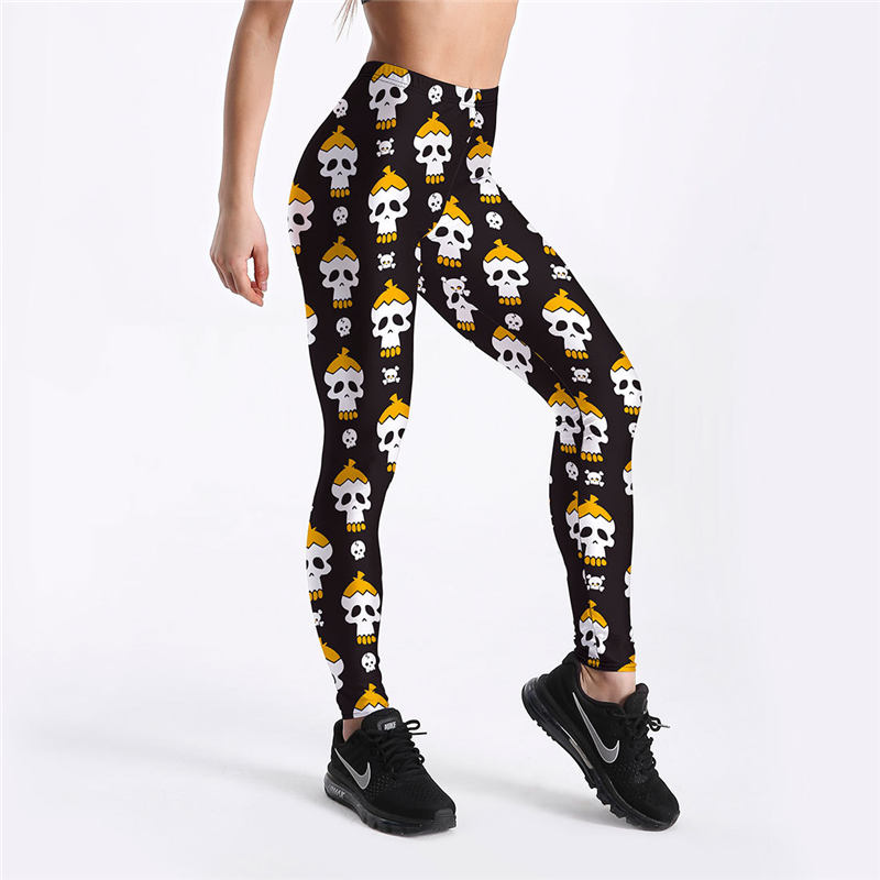 Women Halloween Fashion Cartoon Print Breathable Leggings