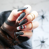 ( Buy 1 Get 1 ) Halloween Women Funny Glitter Pumpkin Spider Wearable False Nails