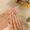 ( Buy 1 Get 2 ) Women Fashion Christmas White White Glitter Geometric Line Wearable False Nails