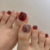 ( Buy 1 Get 2 ) Women Fashion Brown Silver Glitter Wearable Pedicure