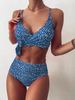 Women'S Sexy Polka Dot Print Cross Tie Swimsuit Set