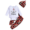 Kids Baby Boys Girls Christmas Bow Long Sleeve Round Neck Romper Played Trousers Sets