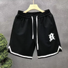 Men Casual Embroidered Waffle Sports Loose Shorts