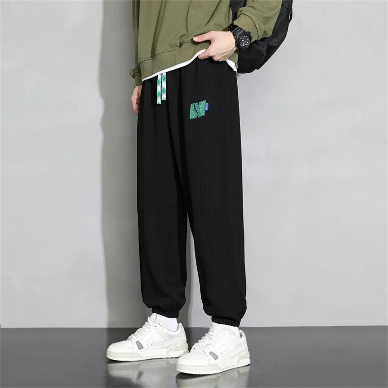Men Spring Autumn Fashion Casual Cotton Solid Color Plus Size Joggers Pants