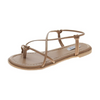 Women Fashion Plus Size Solid Color Cross Strap Round-Toe Flat Sandals