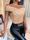 Slim One-Shoulder Solid Color Sleeveless Sexy Cross Pit Strip Top Open Back Knitted T-Shirt For Women