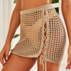 Women'S Fashion Sexy Knitted Hollow Drawstring Skirt