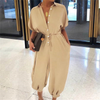 Women Casual Single-Breasted Loose Jumpsuits